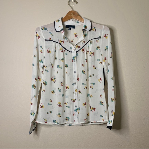 Lulus Tops - NWT Lulu’s Floral Longsleeve Blouse